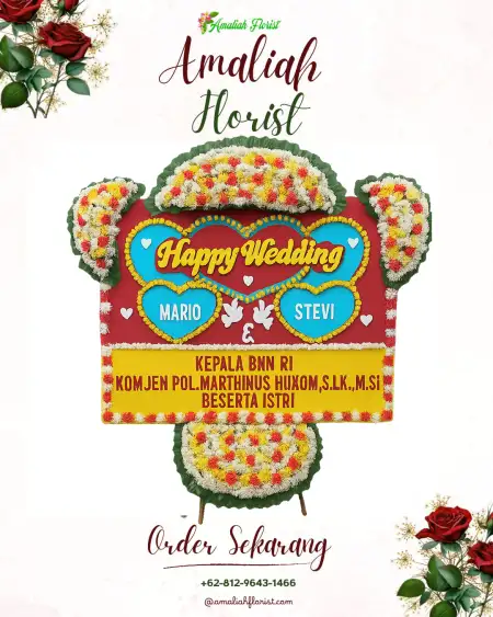 Papan Bunga Pernikahan Watubangga